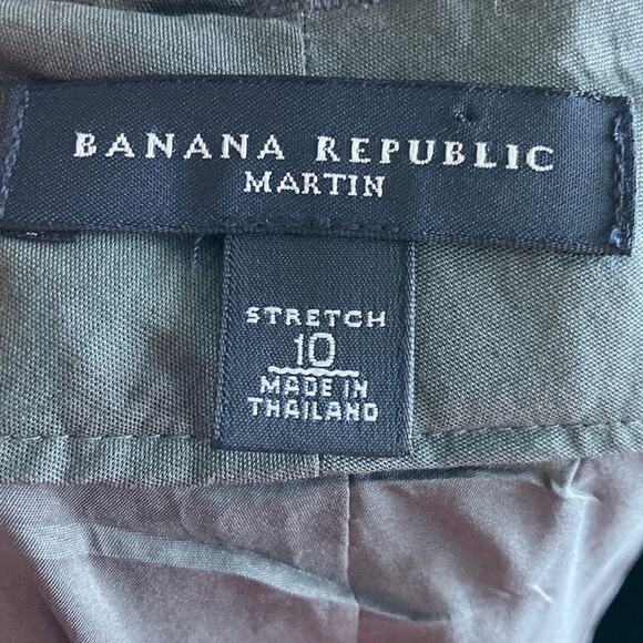 Banana Republic Womans Pants Charcoal Plaid Martin Fit Wool Blend Stretch 10 - Picture 5 of 12